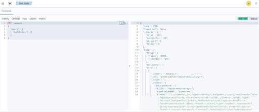 Access the Wazuh indexer API console