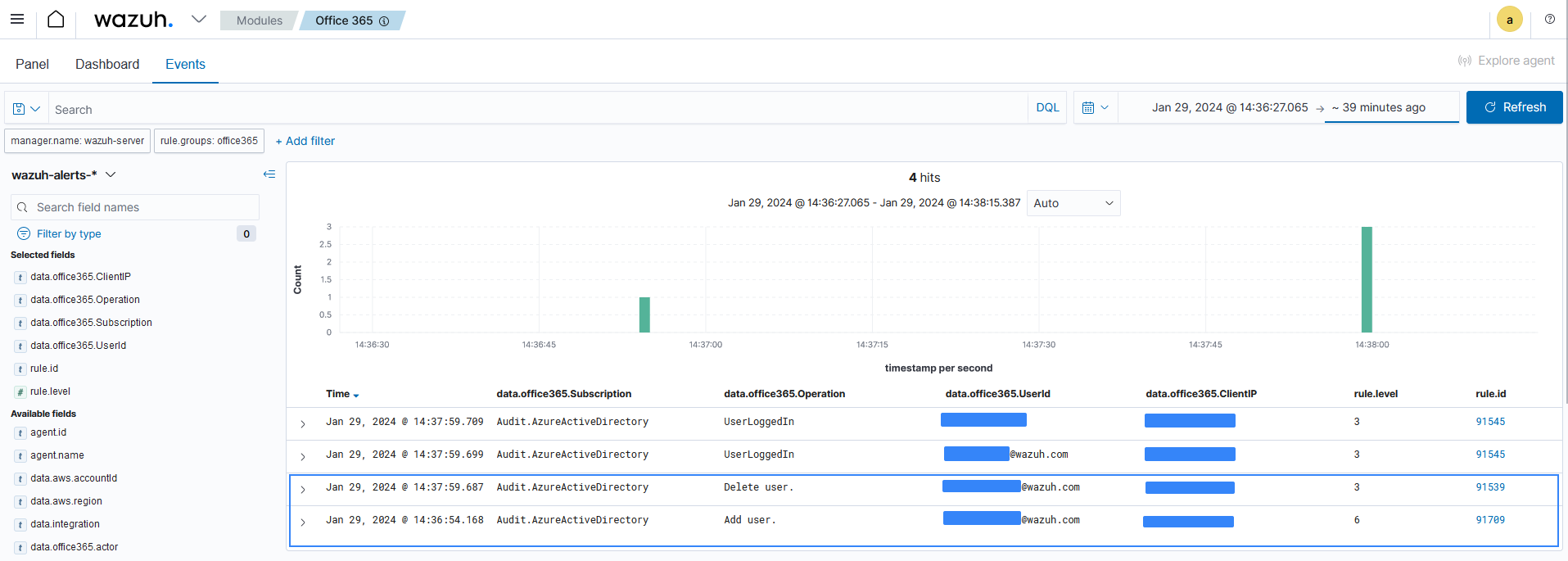 Azure account creation/deletion alerts