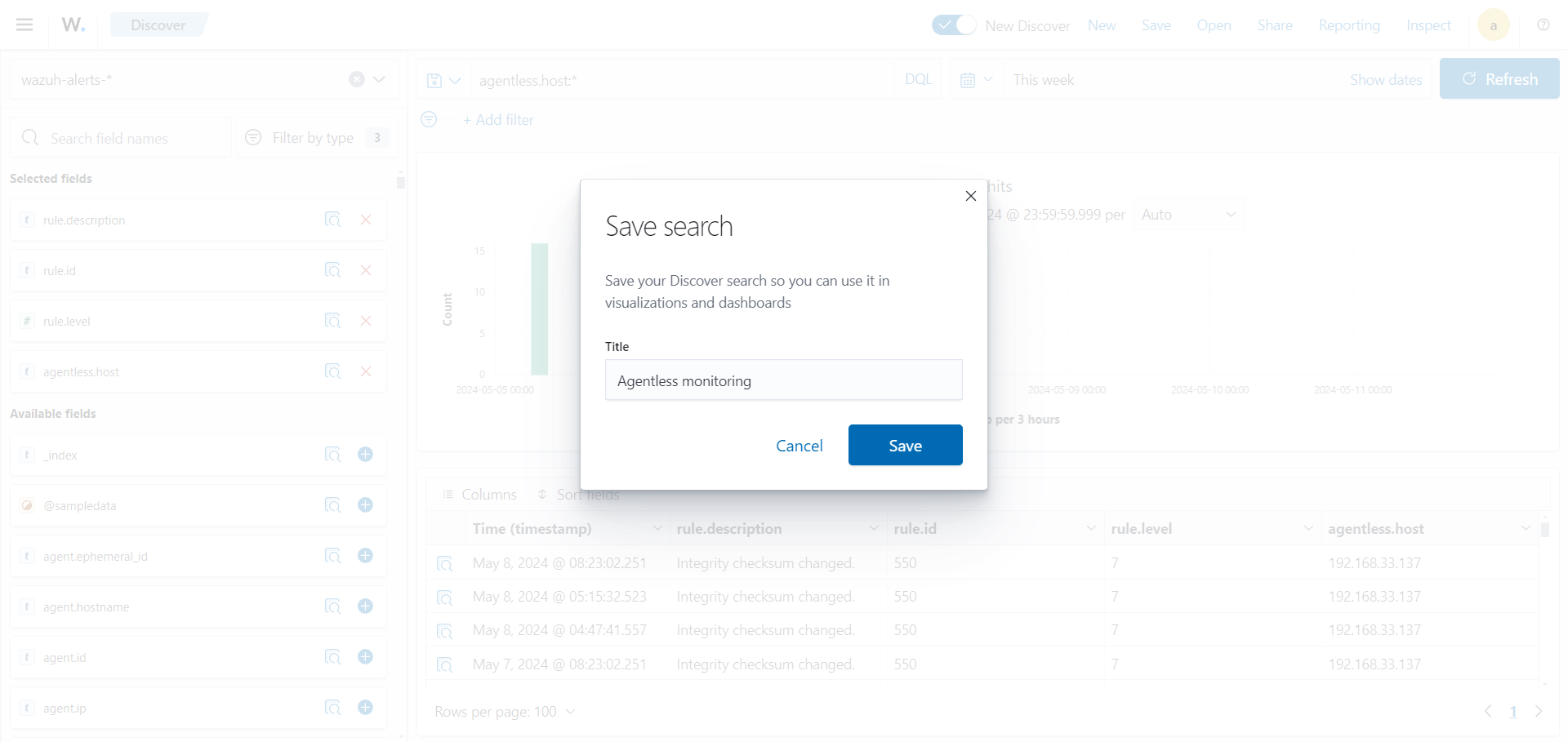Click the Save button to apply the configuration