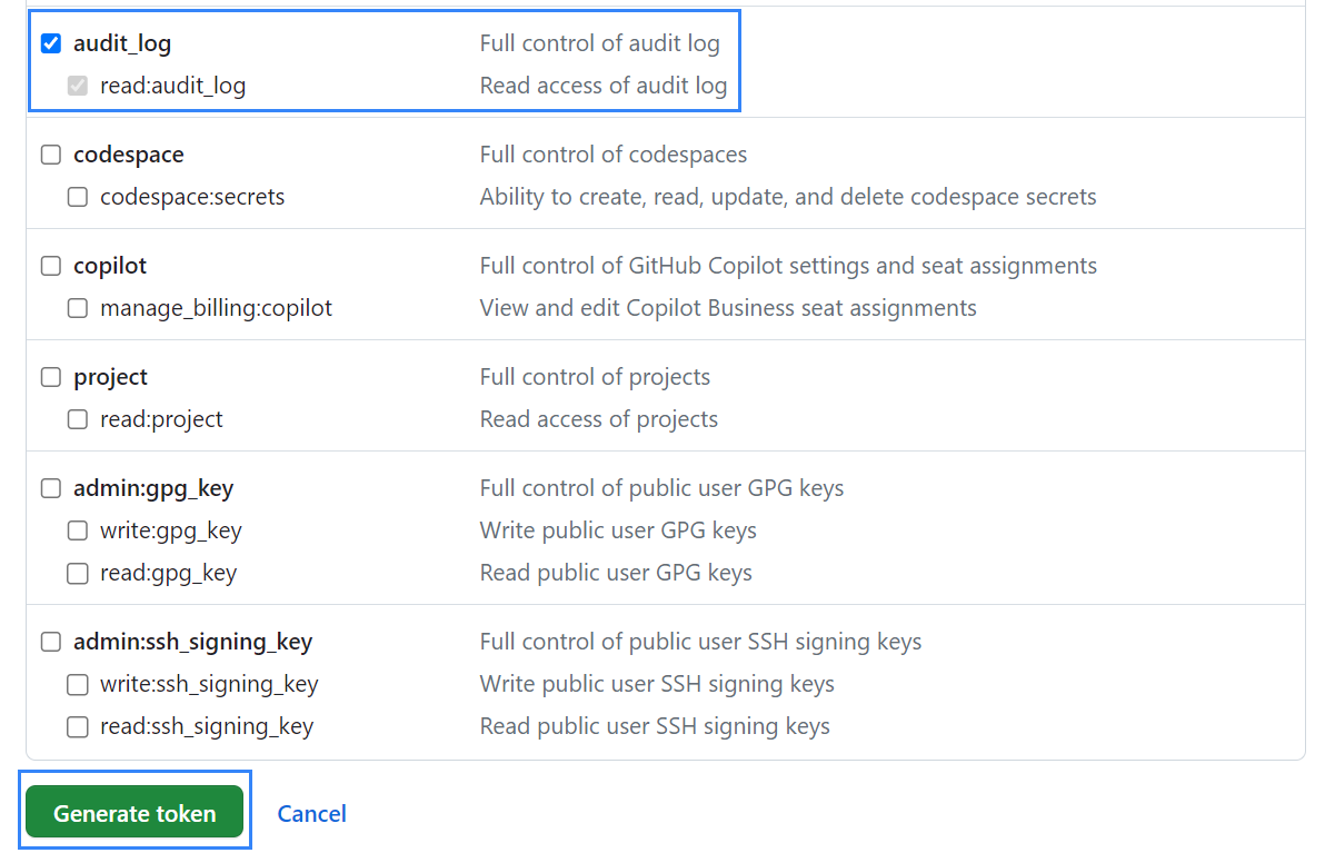 GitHub generate token