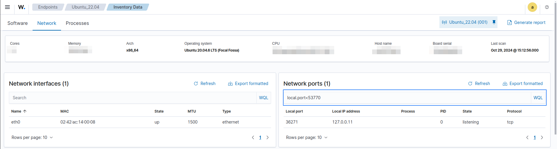 Port less than value