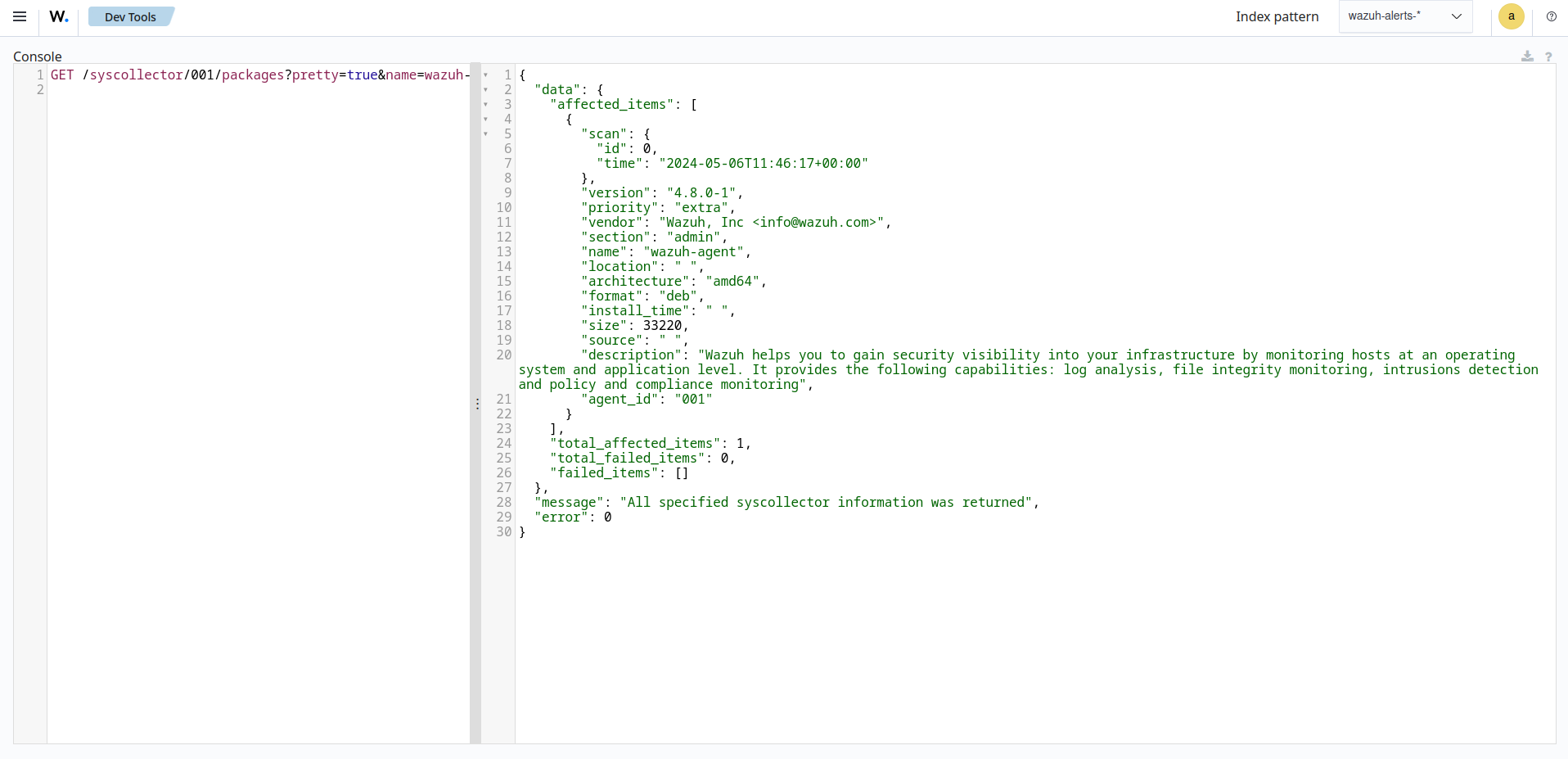 Query the inventory data