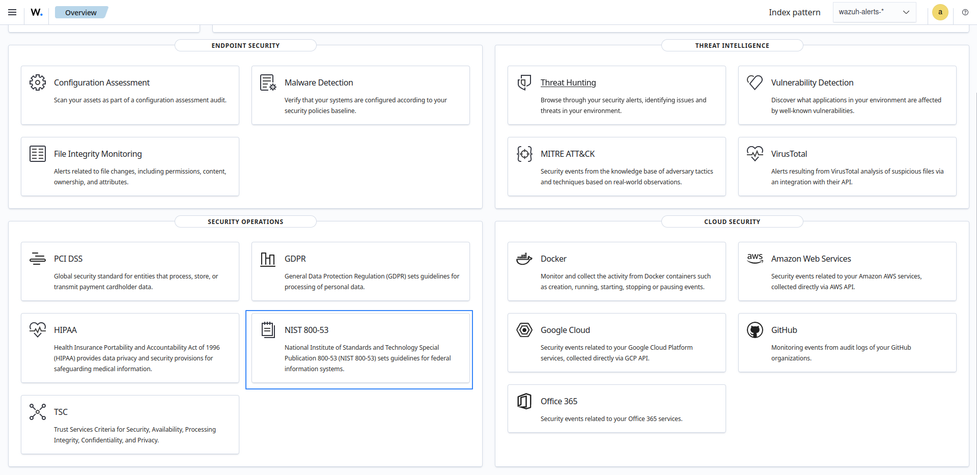 Select the NIST 800-53 module