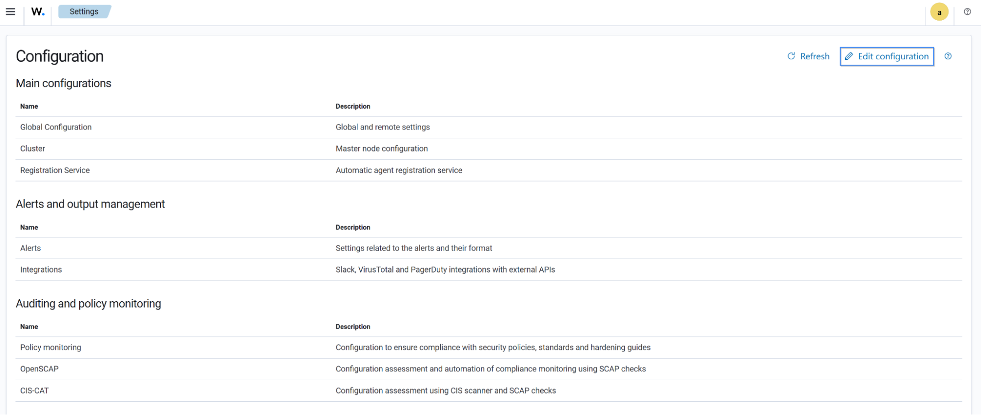 Navigating the Wazuh dashboard: Settings
