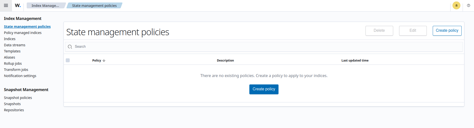 State management policies