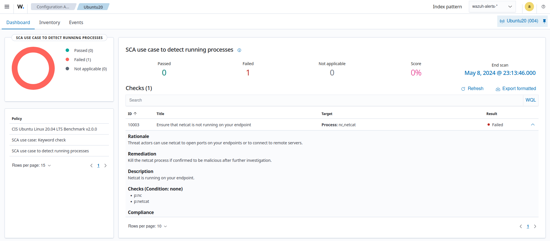 Ubuntu Configuration Assessment use case to detect running processes